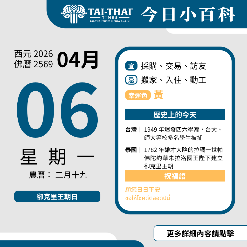 2026年4月6日 星期一